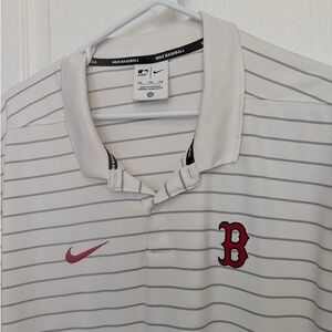 Nike Boston Red Sox MLB Authentic Collection Striped Polo Shirt Mens XXL Striped